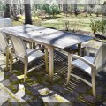 L01. Tropitone teak patio table with chairs. 